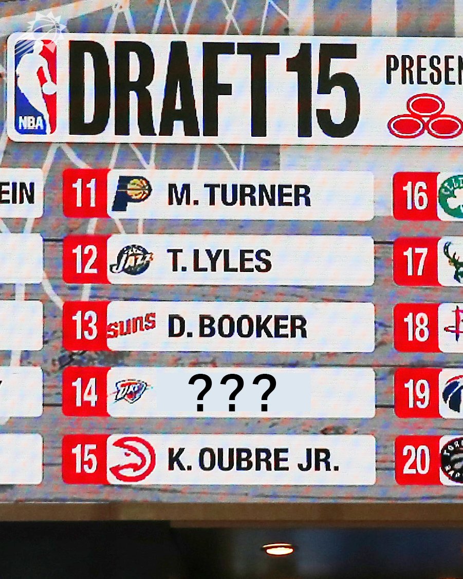 ⁉️ TRIVIA TUESDAY ⁉️

Devin Booker was selected with the 13th pick in the 2015 #NBADraft. Who was selected with the following pick?

Respond for your chance to win an autographed basketball!