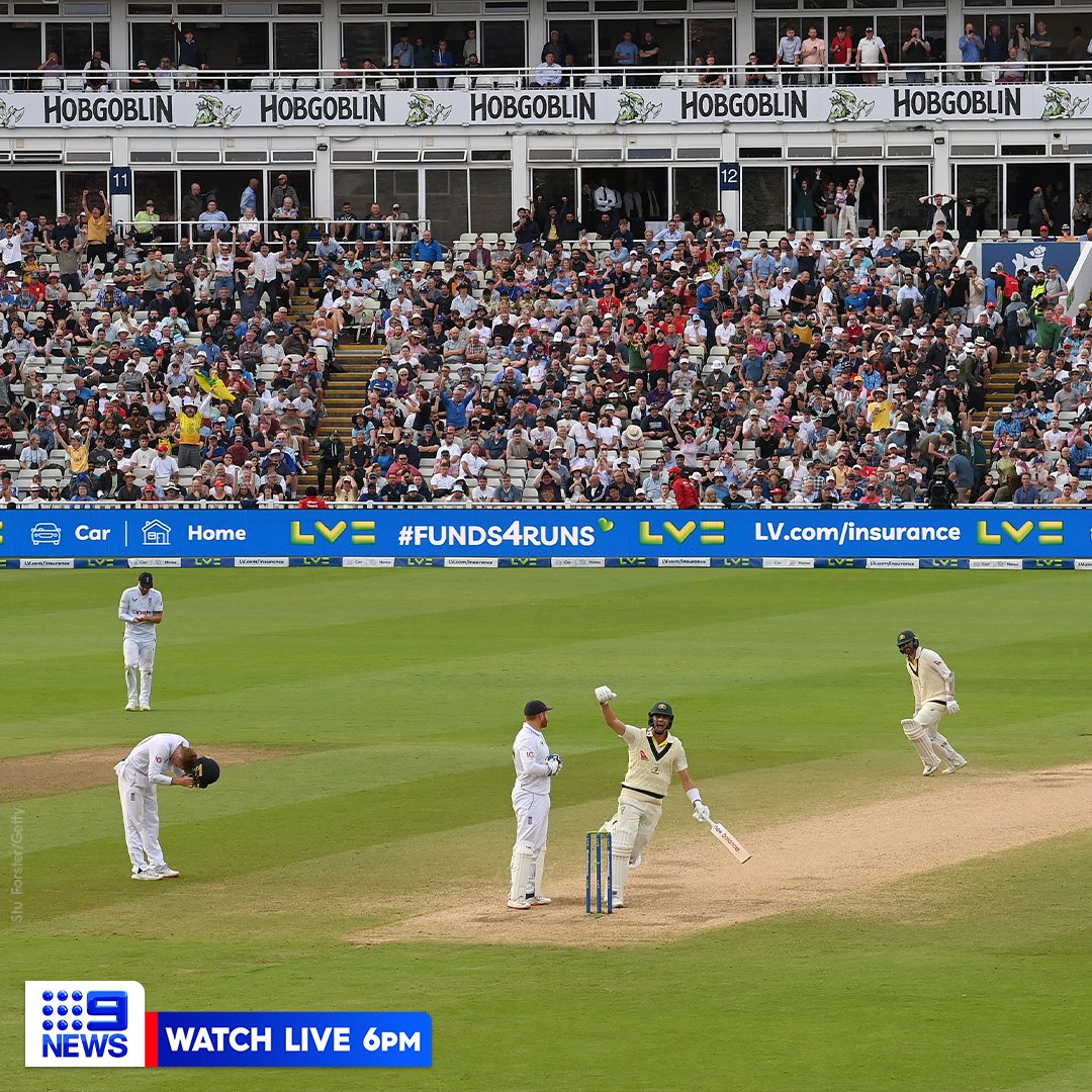 ONE OF THE ALL-TIME ASHES TEST MATCHES 🇦🇺🏆

Pat Cummins and Nathan Lyon put on 55 runs for the penultimate wicket at Edgbaston to steer Australia to a 1-0 lead in the #Ashes. #9News

HIGHLIGHTS: nine.social/ePe