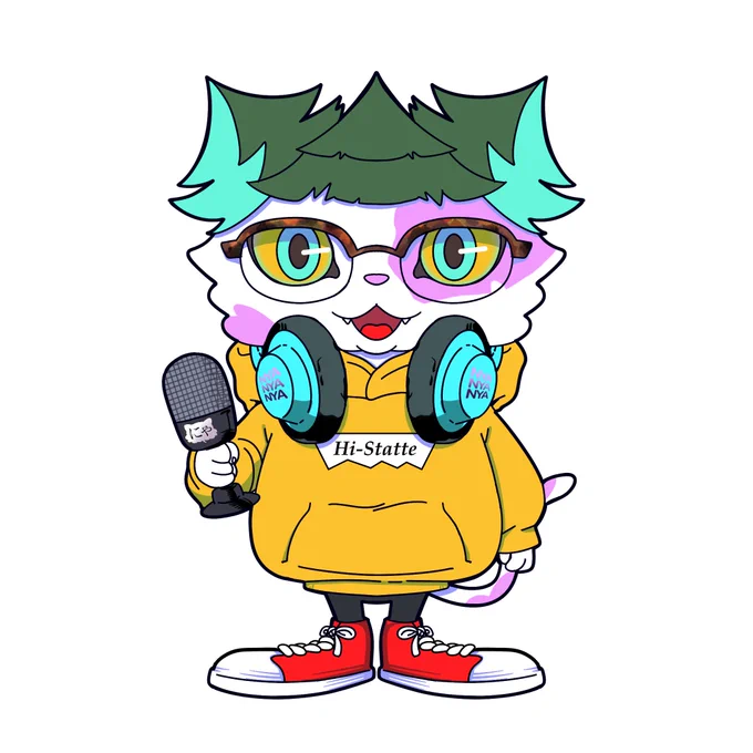 ポッドキャスト番組『RADIOにゃ〜にゃ〜にゃ〜』のマスコットキャラクター【シダにゃん】 #podcast #マスコットキャラクター #ラジオ好きと繋がりたい #イラストレーターさんと繋がりたい