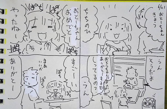 #本日のむすめさん  父の日をお祝いしてもらいました! …あれ?