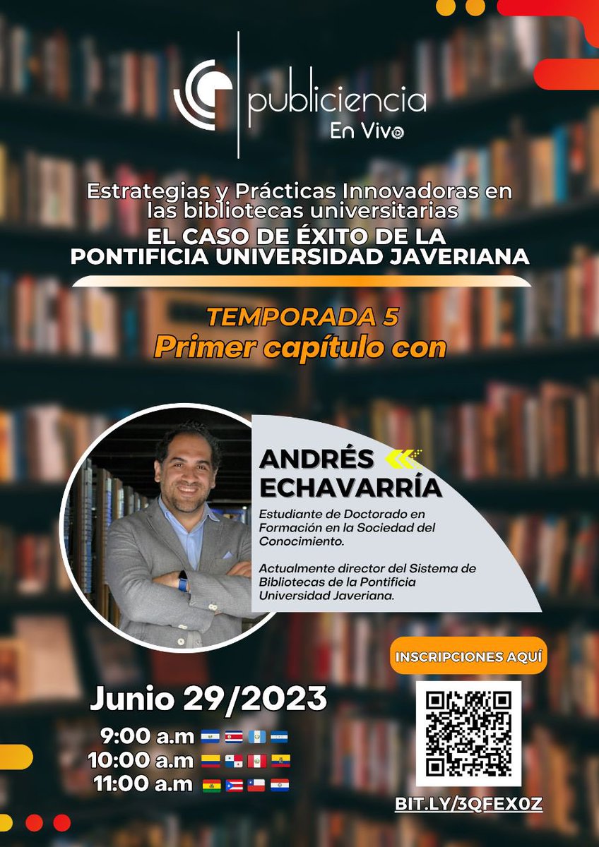 afhilipo's tweet photo. Gracias a @Publiciencia en Vivo, tengo la oportunidad de compartir la conferencia “Estrategias y Prácticas Innovadoras en las Bibliotecas Universitarias: El Caso de Éxito de la @BibliotecasPUJ Pontificia Universidad Javeriana” https://t.co/tIZcrNqRiE