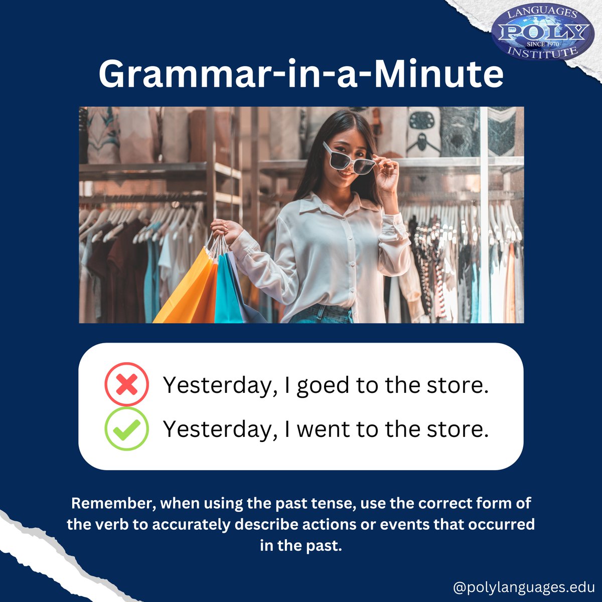 📷 Grammar-in-a-Minute! 📷

Learn essential grammar tips in just a minute! 📷📷

#grammarinaminute #languagelearning #quicktips #englishteacher #englishlearning #grammar #pasttense #learn #learnenglish #learning