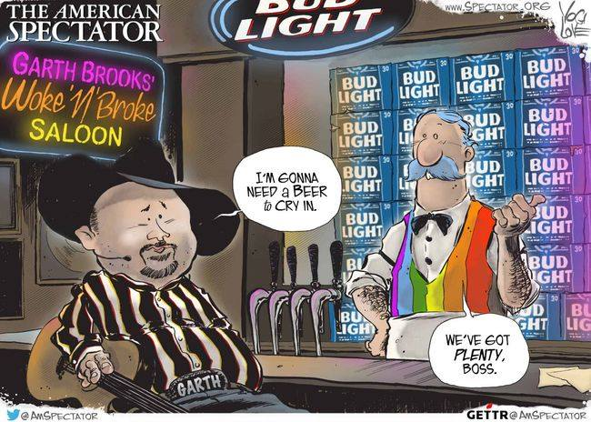 Garth Brooks Woke N Broke Saloon drinking  Bud Light