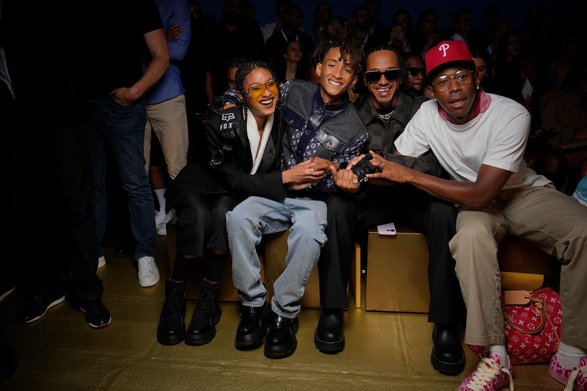 21metgala on X: Willow Smith, Jaden Smith, Lewis Hamilton and Tyler the  Creator at the Louis Vuitton Spring 2024 Menswear Collection Runway Show.   / X