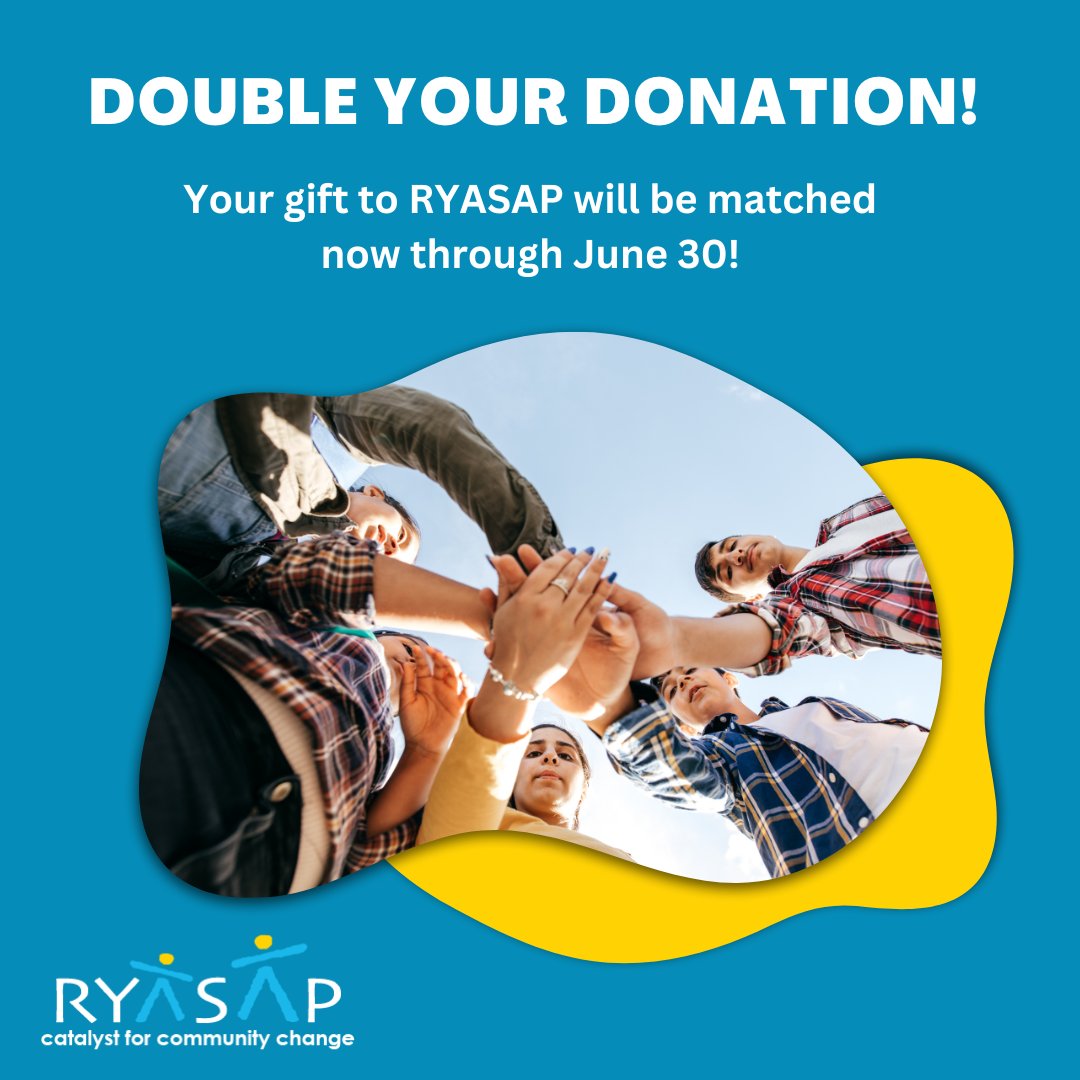 catalystinct's tweet image. Thanks to a generous grant by an anonymous donor, your donation to RYASAP will be doubled now through June 30. Support us today:  buff.ly/3P02Sgt
