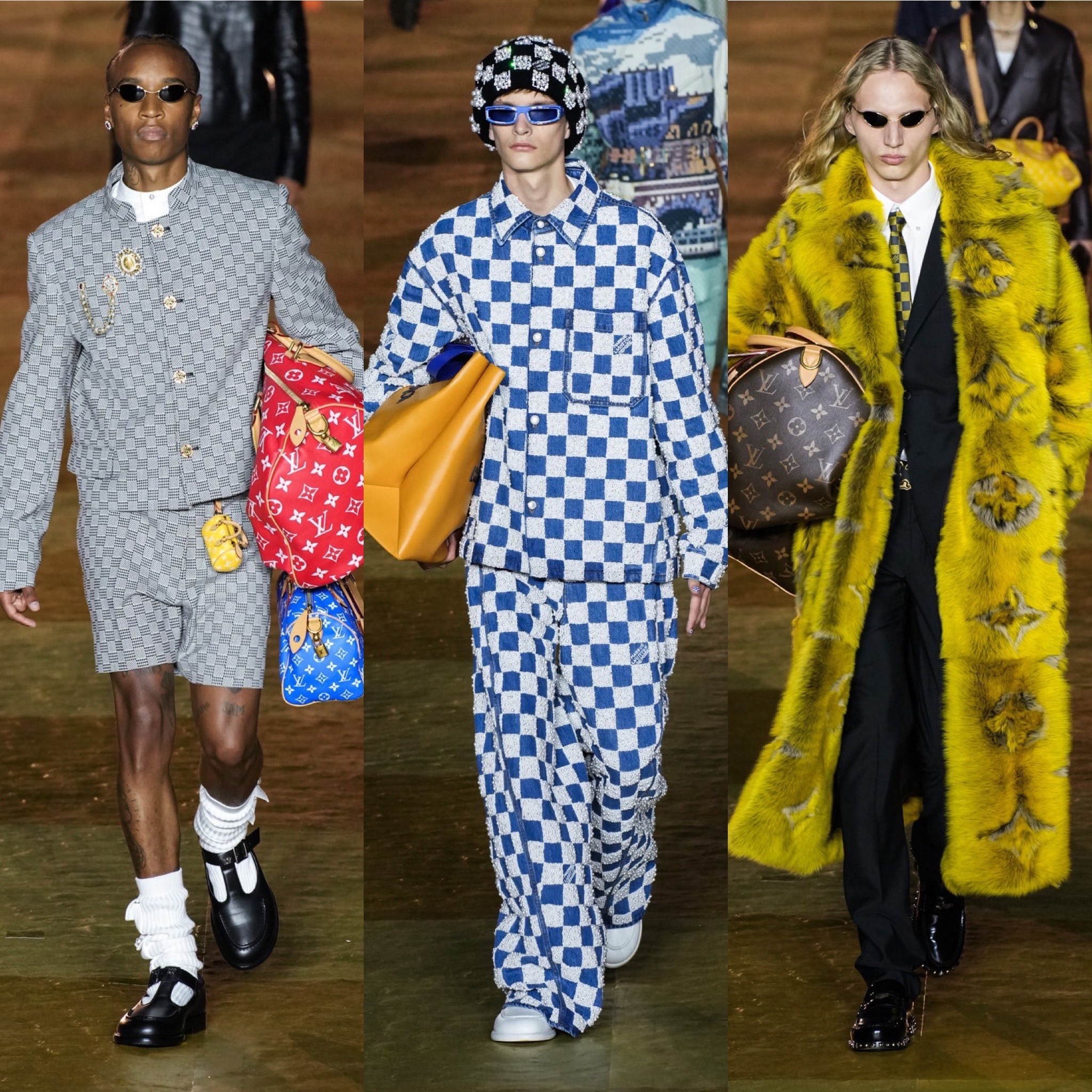 Dandys, camouflage, damier et pluie de stars: Vuitton à l'ère Pharrell  Williams – L'Express