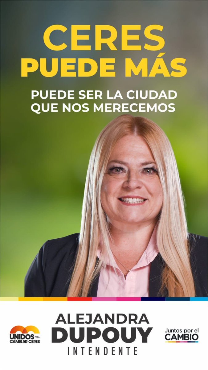 efrainrojasok's tweet photo. Hace 4 años, comenzamos el camino de transformación de nuestra ciudad. Este 16 de julio, volvemos a elegir #AlejandraDupouyIntendente porque sabemos que Ceres puede más, porque queremos hacer de Ceres, la ciudad que merecemos💛 

#CeresPuede https://t.co/2SkqShmhI8