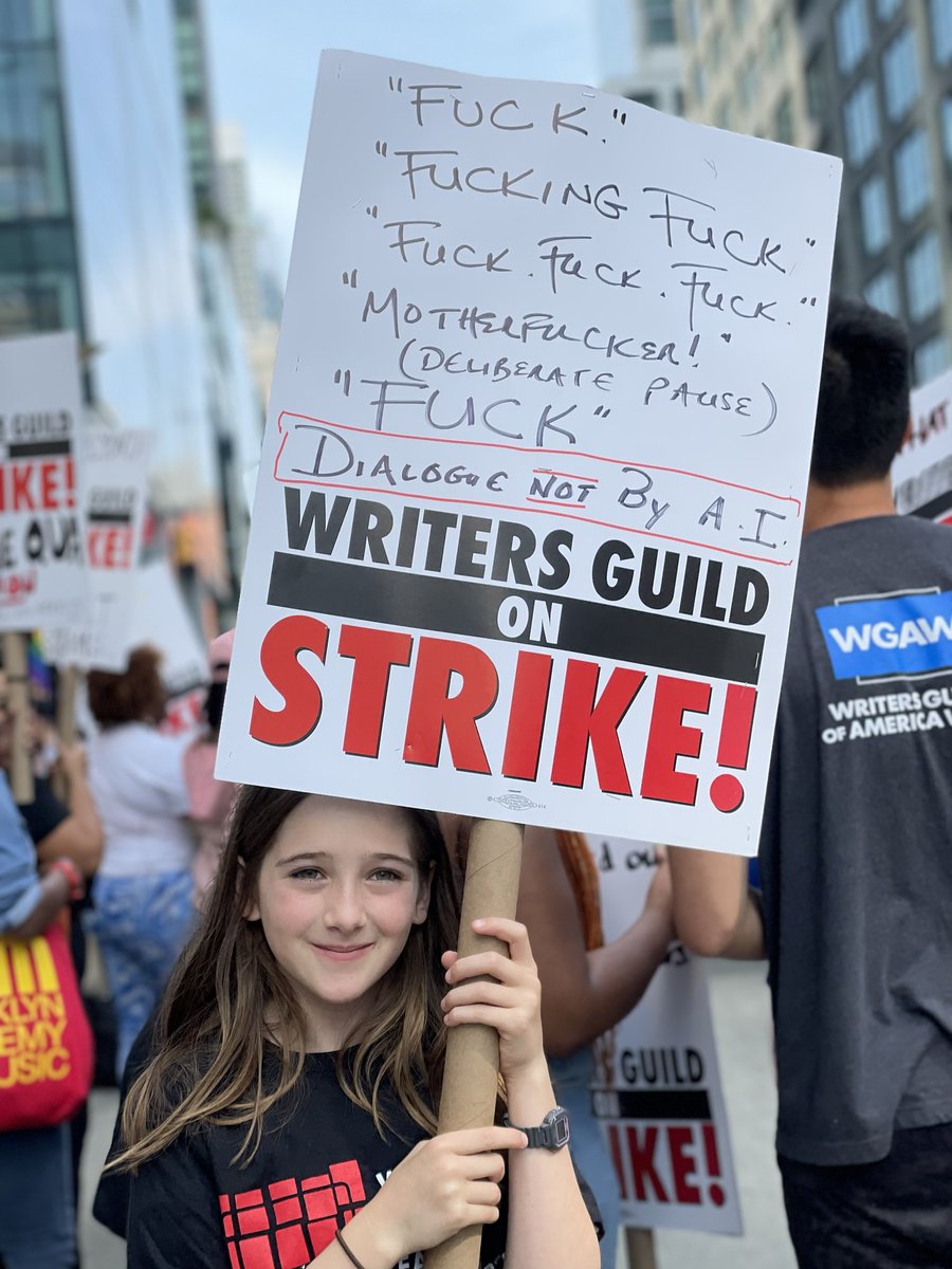 Other responsibilities required me to step from the picket line in the last hour, but a sturdy and committed laborite was found to maintain the necessary profanities. This is solidarity. #WGAStrong.