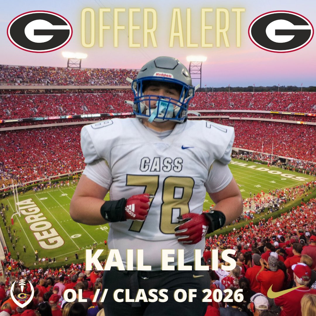 𝗢𝗙𝗙𝗘𝗥 𝗔𝗟𝗘𝗥𝗧: ‘26 OL <a href="/KailEllis78/">Kail Ellis</a> picks up an offer from <a href="/GeorgiaFootball/">Georgia Football</a> ‼️