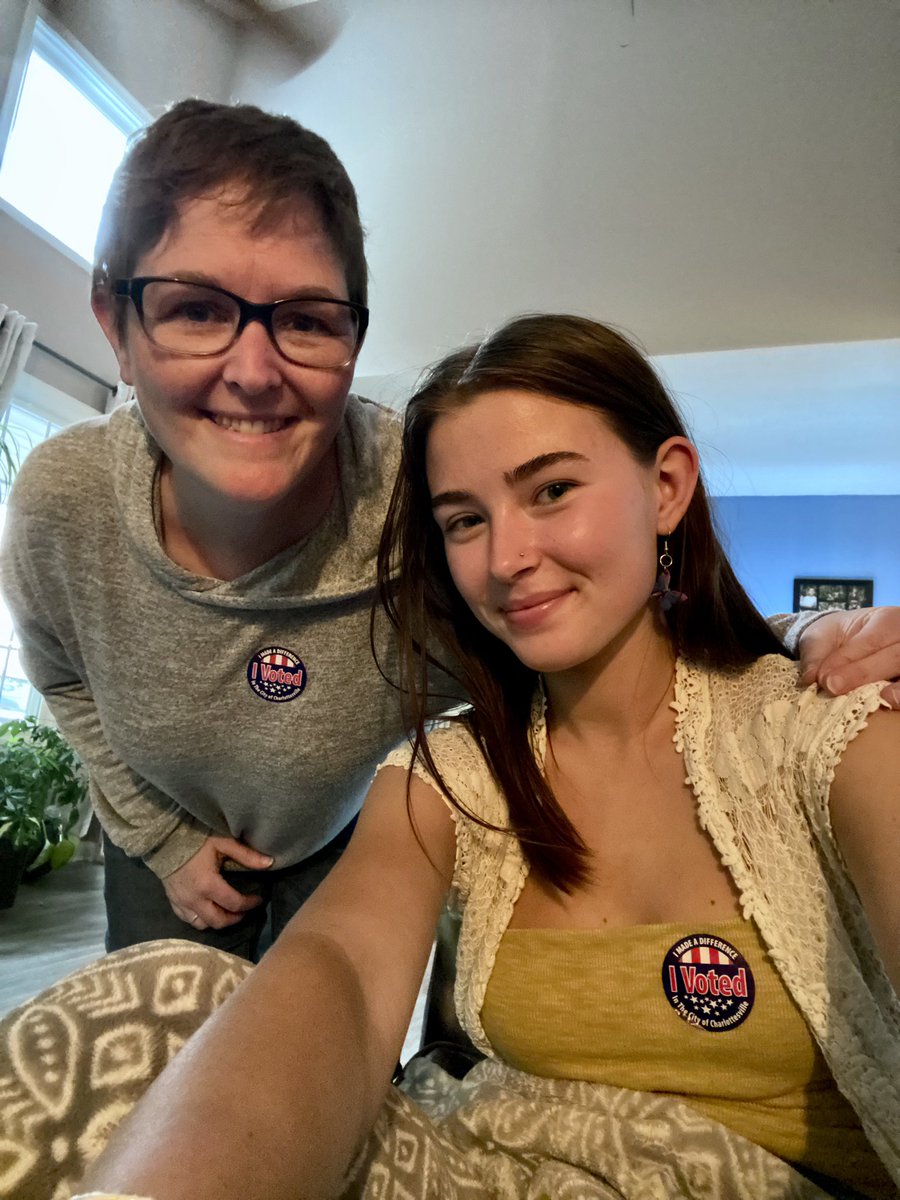 Lex voted for the 1st time! I’m so happy for/proud of her. A vol asked me if it was her 1st time &amp; when I said it was, she made a proclamation &amp; everyone stood &amp; cheered. It was slow, only 7 people, but I love that they celebrated her decision to participate. She won’t forget it.