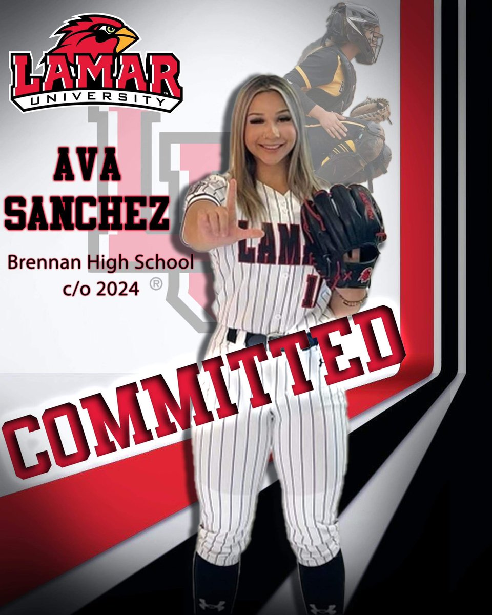 I am extremely blessed to announce that I will be continuing my academic and D1 softball career at Lamar University ❤️🖤 I would like to thank God for this amazing opportunity as well as my amazing family, friends, coaches, and teammates that helped me get here!! <a href="/LamarSoftball/">Lamar Softball</a>