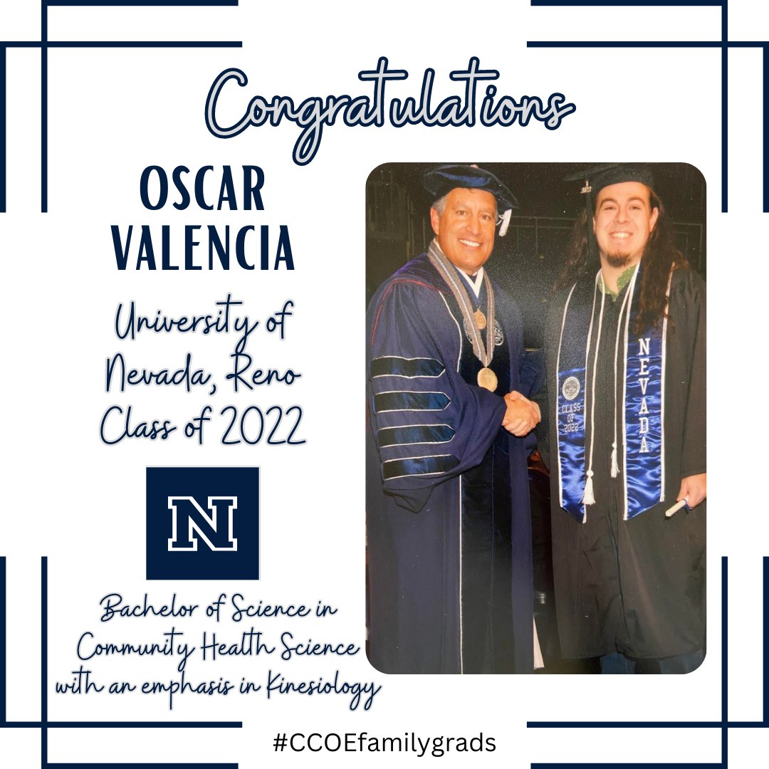Congrats Oscar Valencia!  Oscar is the son of Special Education Teacher Genia Colsa-Friel.  While Oscar graduated in Winter 2022, he recently had a chance to walk the stage.  He plans to apply for a Master's program or to a Physical Therapy school. #ccoefamilygrads #classof2022