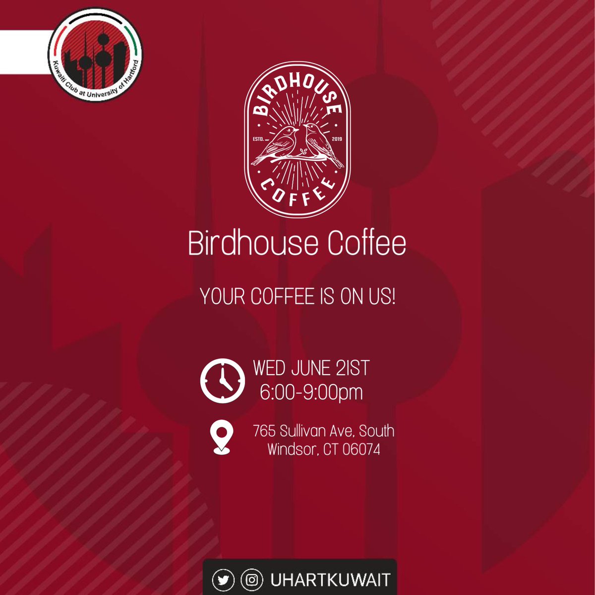 Your coffee is on us on Wednesday from Birdhouse Coffee ! Come over and grab a free drink.