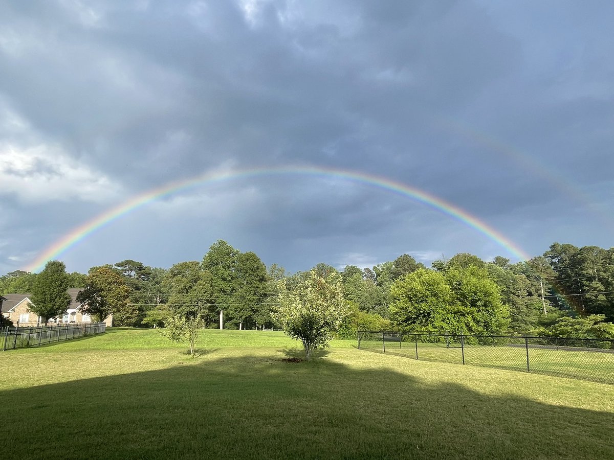 Beautiful full rainbow from Goldridge in Cullman County! #godsbeauty @spann