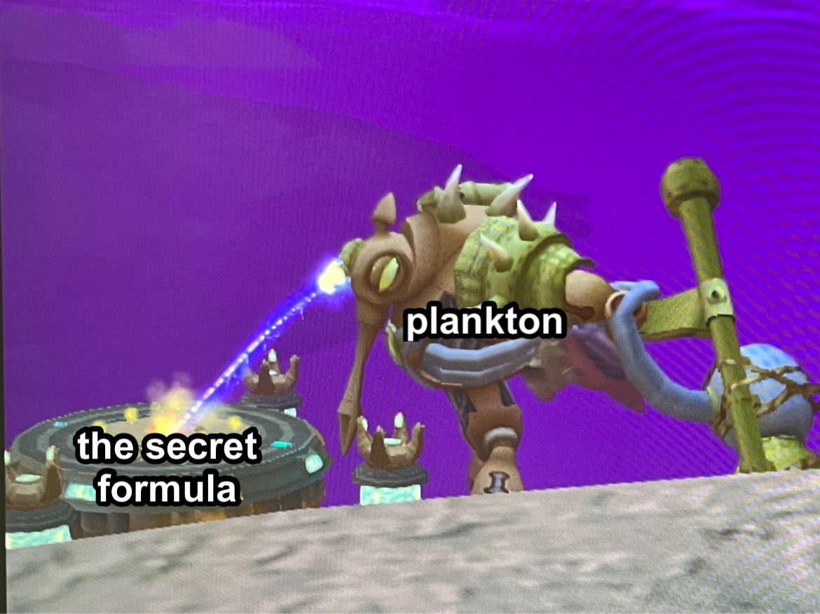 Bear: in jak and daxter. This robot is opening up the door filled with dark eco.
And I just realized. why not make a meme about this. So I made the first one. It’s a little funny but I’ll think of another one soon. #plankton #jakanddaxter