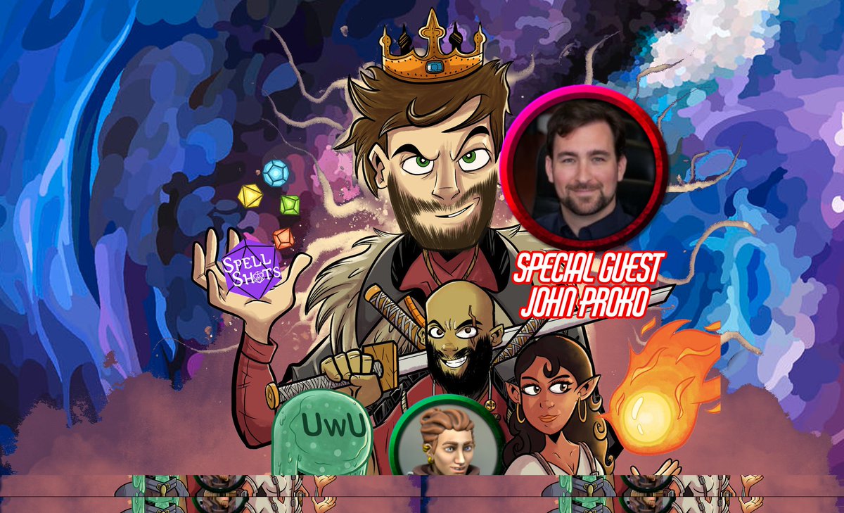 Tonight at 6pm pst on @New_Age_Geeks session 2 with special guest 'Sword fighting, health insurance expert and Forever DM John Proko joining the cast as Ehb mysterious warlock obsessed with the stars.

Twitch.tv/New_Age_Geeks

#geek #nerd #gamer #DnD #ttrpg #twitch