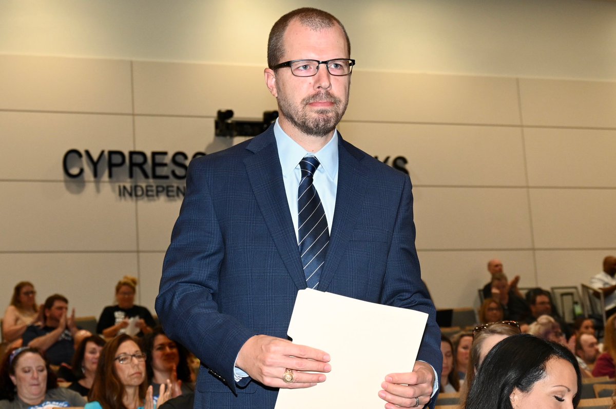 Today we introduced some new appointments to the #CFISDBoard:

- Lauree Johnson, @LeeCFISD principal;
- Daniele Sebastian, @CookRangers principal;
- Irene Ruiz, asst supt of school leadership; and
- Jesse Clayburn, asst supt of facilities & construction 

#CFISDspirit