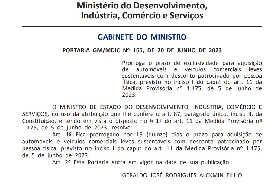 eixopolitico's tweet photo. 🇧🇷 AGORA: Geraldo Alckmin, presidente em exercício, prorroga por 15 dias a exclusividade para pessoas físicas para a compra de automóveis com desconto.

Segundo o cronograma original da MP, empresas poderiam concorrer com cidadãos a partir de amanhã e aderir ao programa. https://t.co/H0jIASd5xM