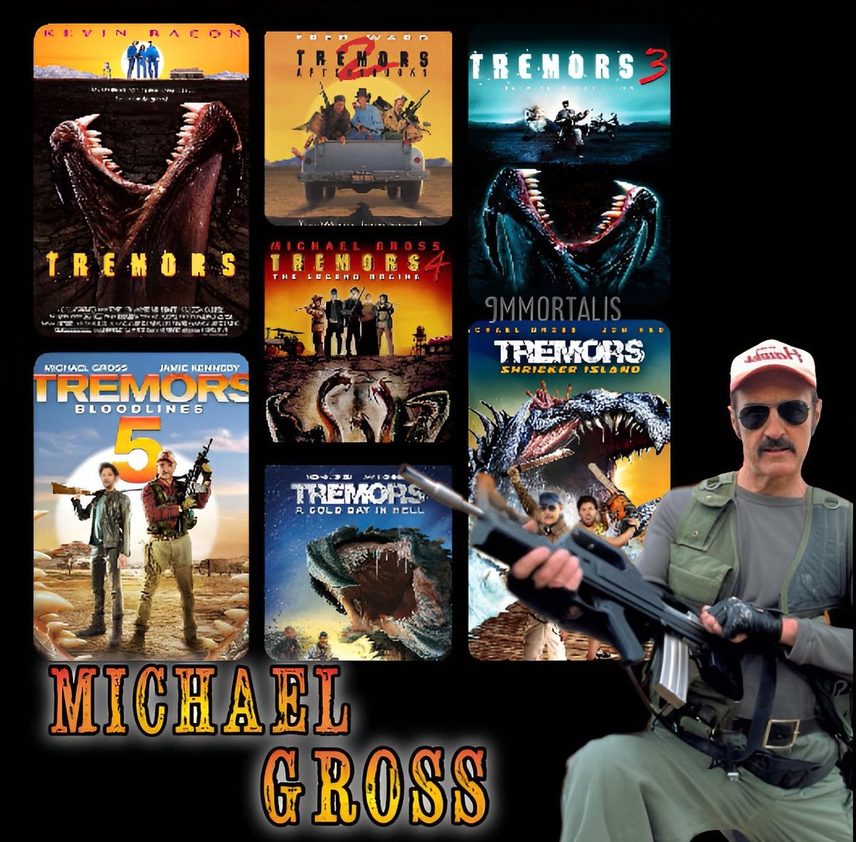 Burt Gummer and Tremors folks.

And a Happy birthday to Michael Gross.

#Tremors #HorrorFamily