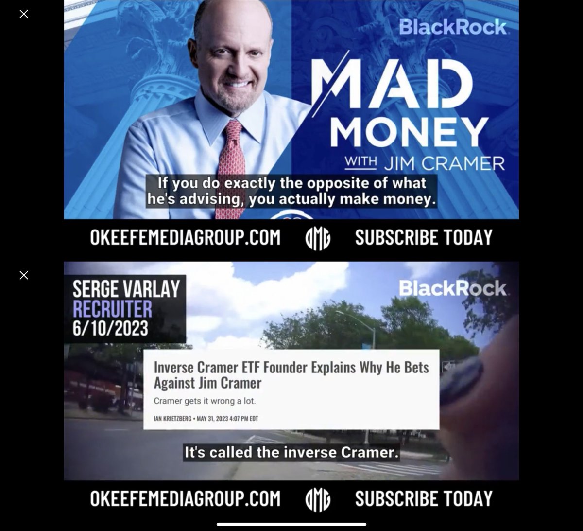 Hey @jimcramer is this you? BlackRock recruiter names you directly as working for the elite and purposing telling people to make all the wrong financial moves “If you do the opposite of Jim Cramer you can make money”

If we give “finance advice” it’s prison but they lie & NOTHING