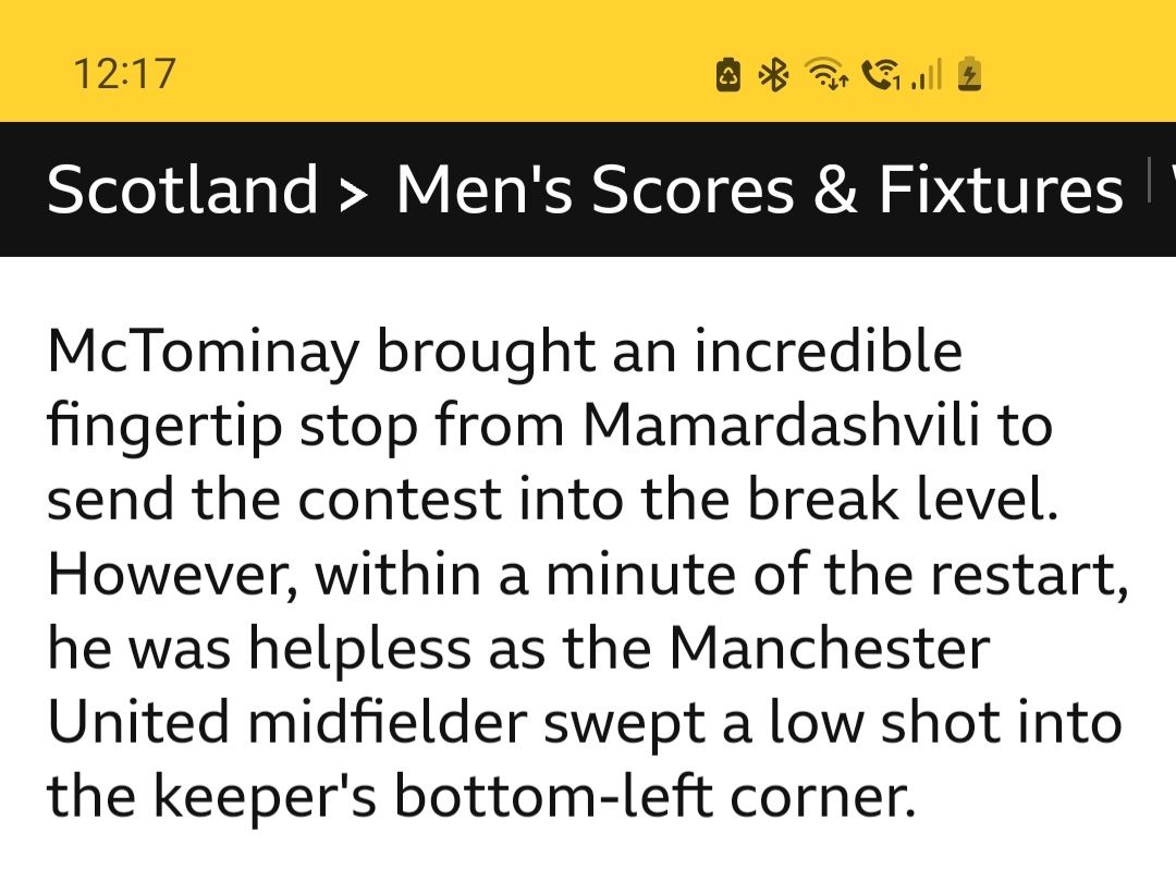 Even the BBC match reporter had forgotten about the first goal. #SCOGEO