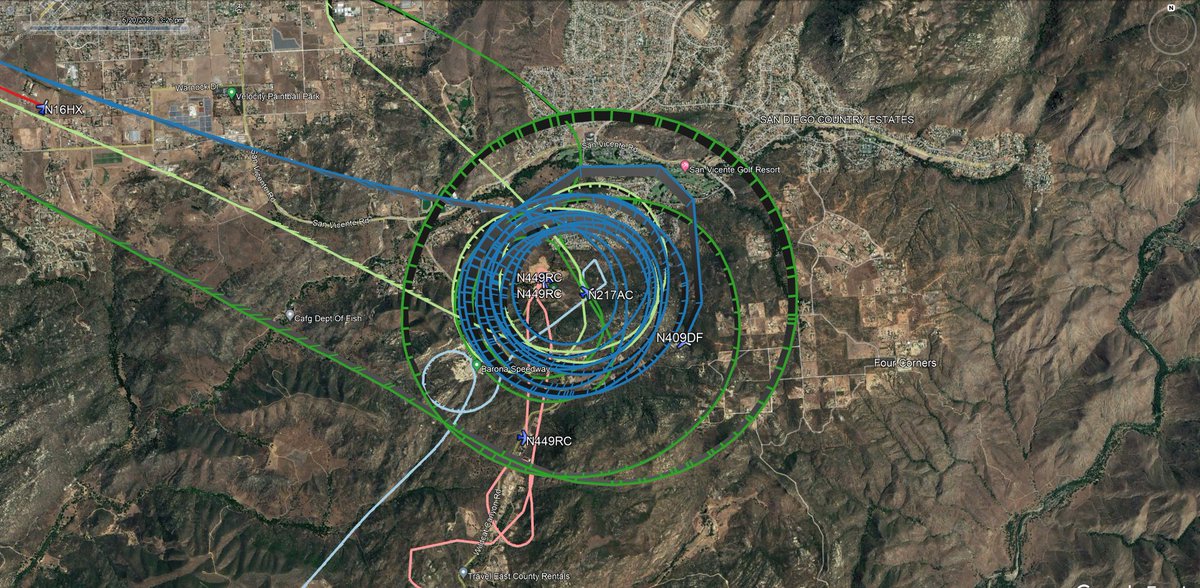 New Fire: Firefighting aircraft fighting the 10-15 acres #WildcatFire in #Ramona #SanDiegoCounty
share.watchduty.org/i/4468
broadcastify.com/webPlayer/9733
#CalFire
#A330 #N409DF Air Tactical Aircraft
#T70 #N427DF Type II Airtanker
#T71 #N432DF Type II Airtanker
#SanDiegoCountyFire
#C10