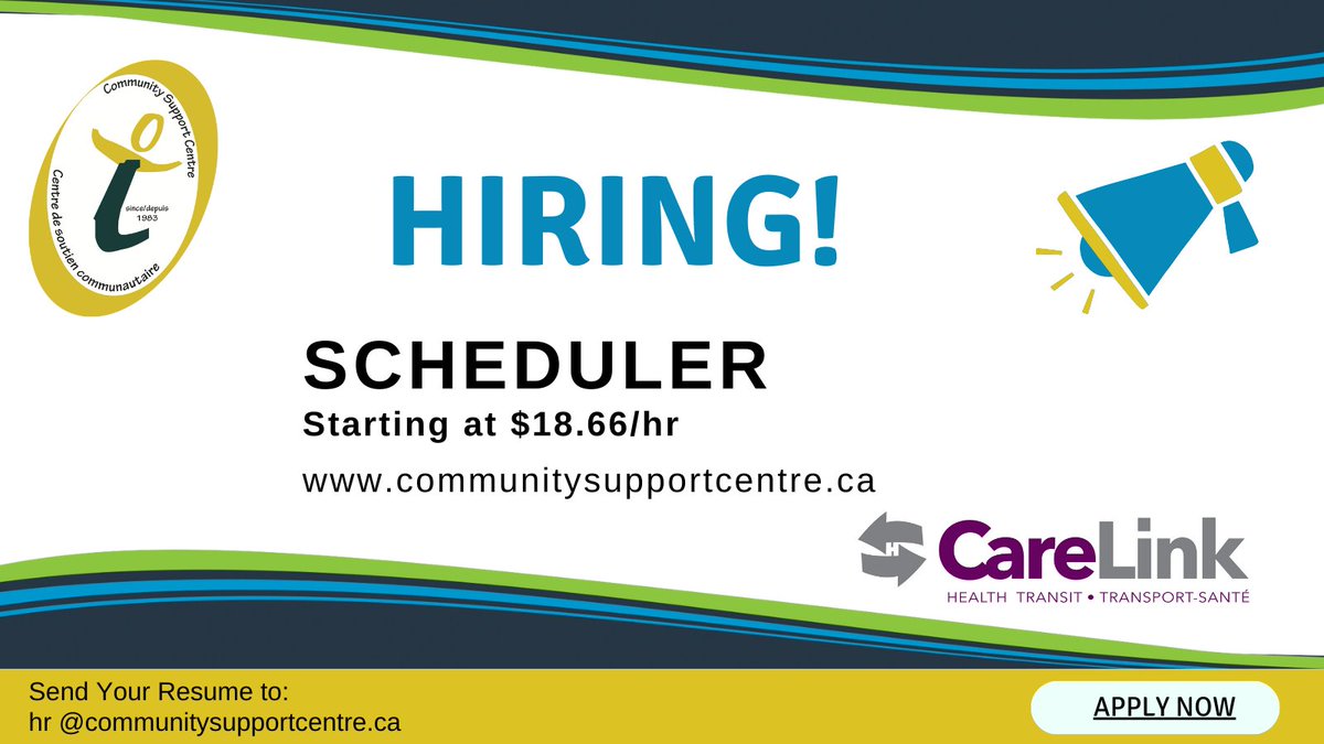 Apply today. Work in a supportive environment helping people get to their social, medical and life saving appointments. #scheduler #lakeshore #commuitysupport #hiring