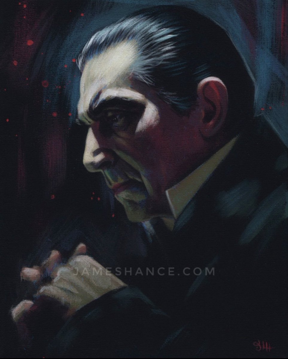 “Bela” - Original painting up on jameshance.com now 🦇🎨

#Dracula #BelaLugosi