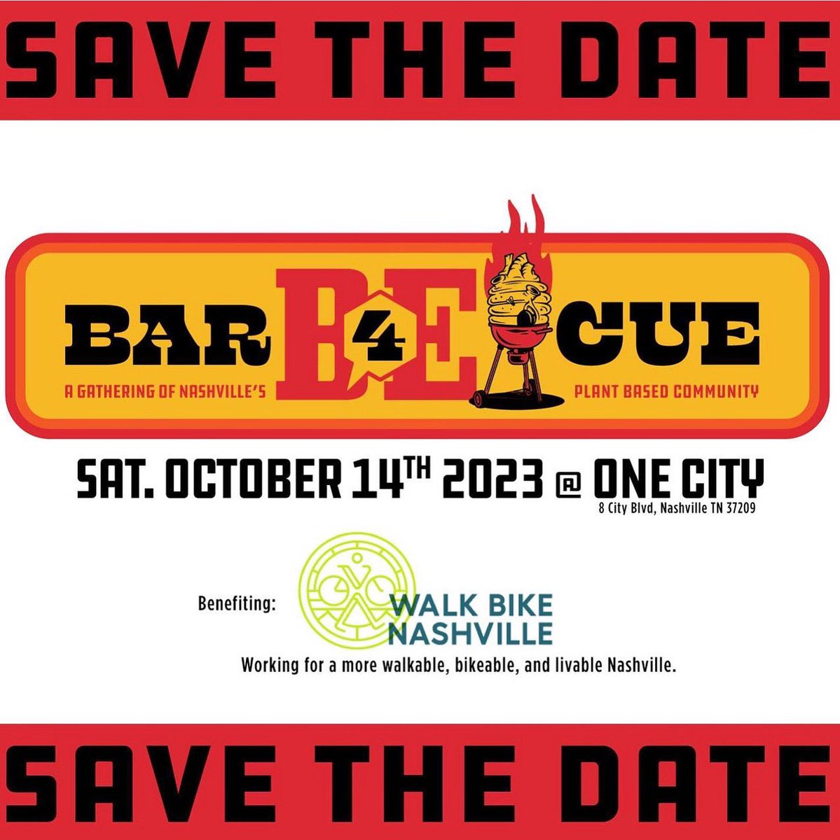 It’s baaaaaaaaaaaaaack. Year 4 of @theBE_hive Bar-BE-Cue is slated for October 14 and will benefit @walkbikenash! 🐯❤️🐝🚲