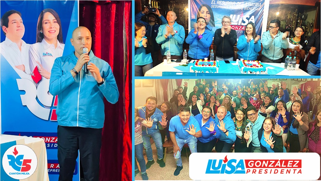 MRAMejia's tweet photo. Este lunes en Mejía , 𝙘𝙤𝙣 𝙛𝙤𝙧𝙩𝙖𝙡𝙚𝙯𝙖 𝙮 𝙚𝙨𝙥𝙚𝙧𝙖𝙣𝙯𝙖, se presentaron los candidat@s asambleístas de la @RC5Oficial 💙 por los cantones de Pichincha. 🤝🏻Encabezan la lista nuestros jóvenes profesionales @GisseGarzonM y @agusclavi. https://t.co/GJEK6FSecm