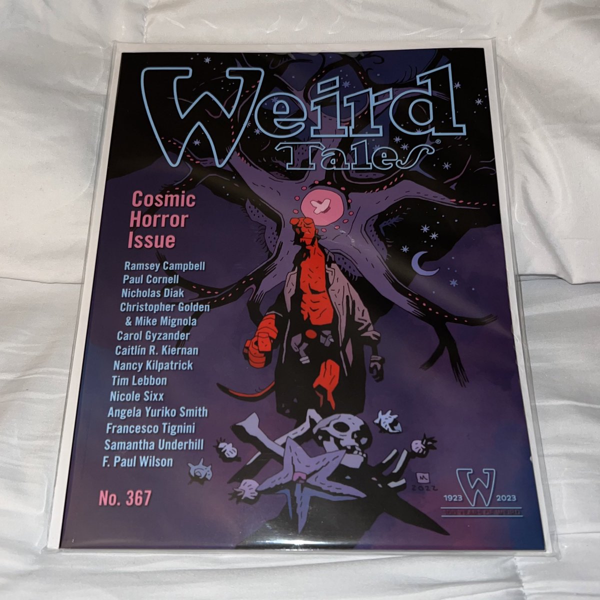 My copy of @weirdtales with Hellboy on the cover done by @artofmmignola had arrived today! I love it! The story that Mike and @ChristophGolden done is also awesome. I loved reading it! 

#hellboy #weirdtales #mikemignola #bprd
