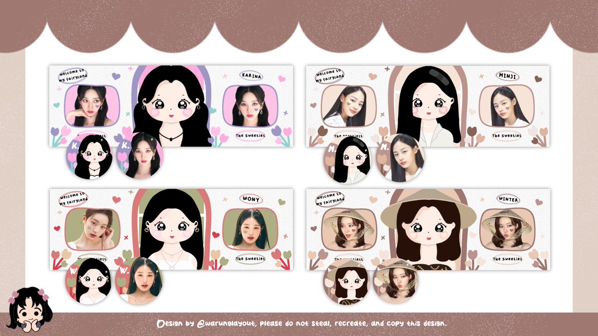— help rt thank you

Hi sweetiest 💗 aku ada layout ready stock yang bisa kalian bawa langsung nih harganya 23k aja 🍓 free retext dan udah dapet 2 ava 🐇 aku juga open request. Payment Qris

Karina, wonyoung, minji, (winter titipan)
#zonauang