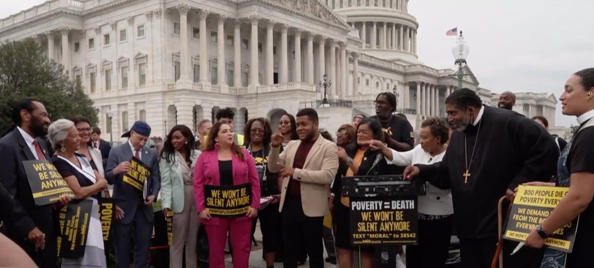Amazing press conference with Rep. Lee and Rep. Jayapal and other Congress members. The Third Reconstruction Resolution will  be re-introduced tomorrow. Ask your rep to sign on! 
#PoorPeoplesCampaign
#3rdReconstruction