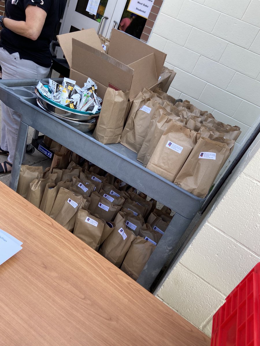 Gift bags &amp; books for new and current students. Math games, tools (tangrams, counters, dice &amp; decks of cards) &amp; more! Thank you to the office staff who worked so hard to put the bags together.