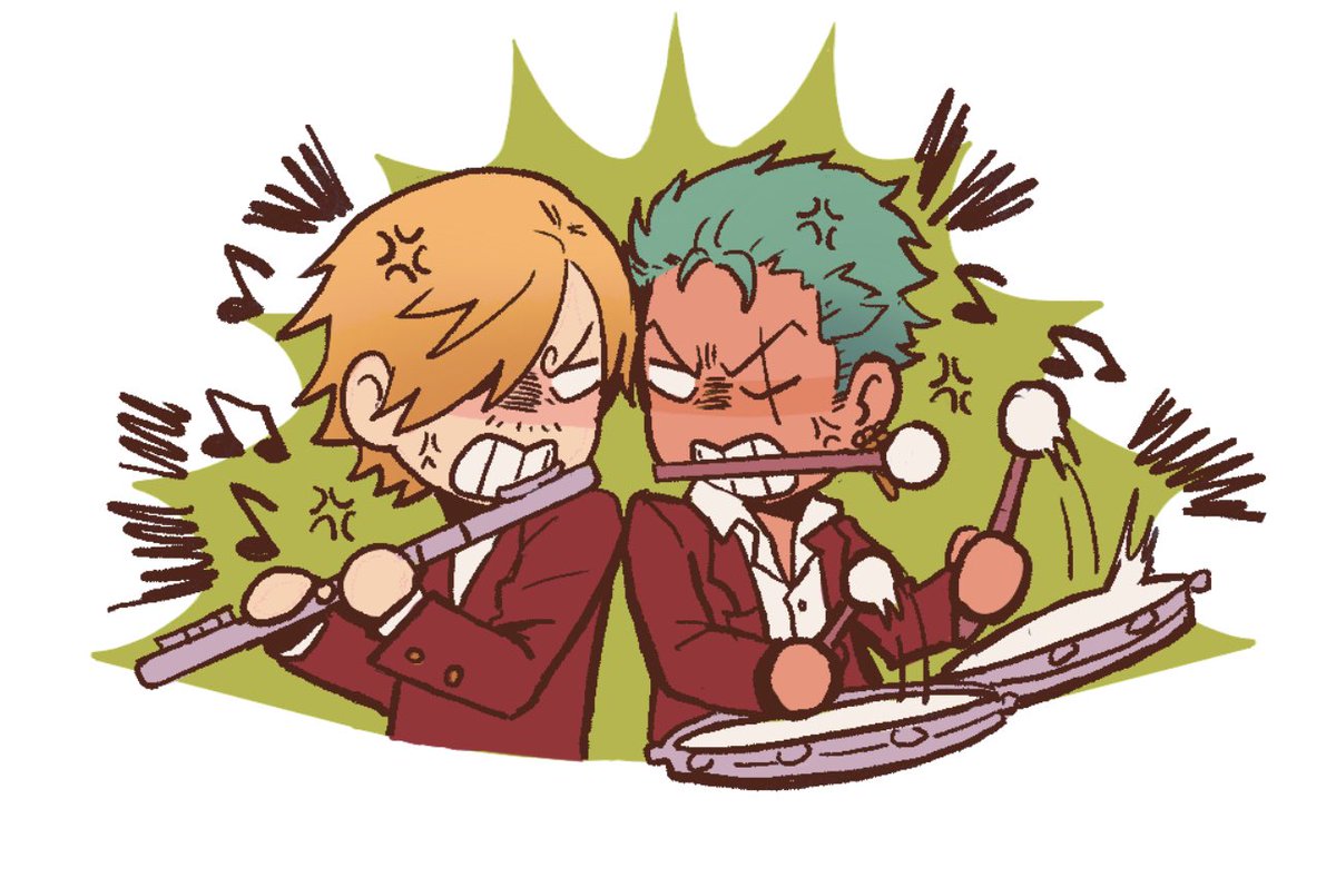 ロロノア・ゾロ ,サンジ(ワンピース) 「Working on some stickers to give away at」|🌸 Ash 🌸のイラスト