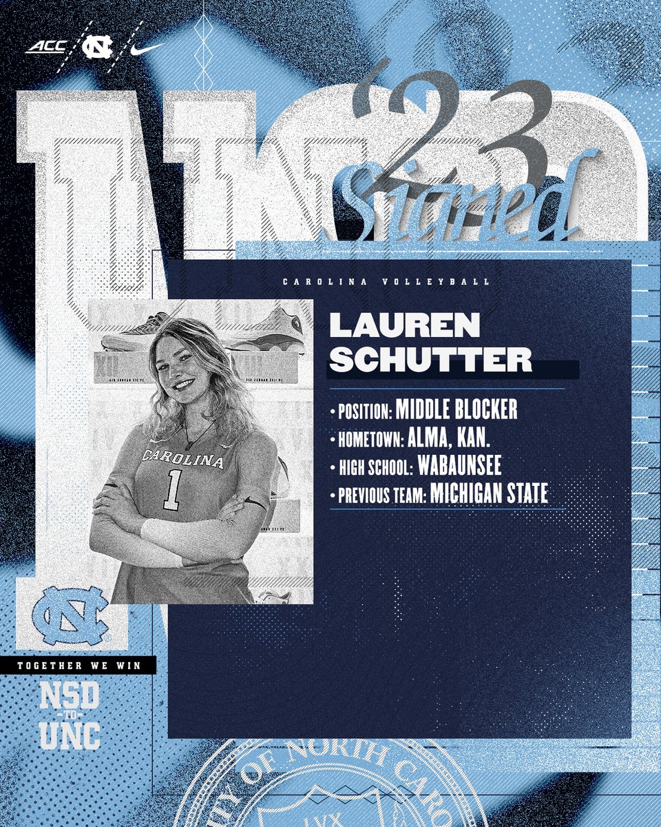 UNCVolleyball's tweet photo. Welcome home our newest Tar Heel, Lauren Schutter! 💙

We're so excited to have her in Carolina blue 🐏

🔗: https://t.co/astyjz0thK

#GoHeels | @schutterlauren https://t.co/l9267s8cSh