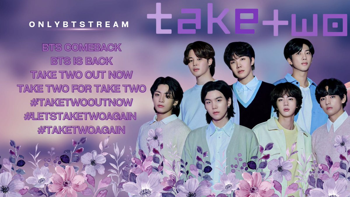 OnlyBTStream's tweet photo. 📢"Take Two" el nuevo single digital de @BTS_twt ya está disponible en todas las plataformas

Únete a la party de 24hs! playlist focus en la canción en el siguiente tweet ↓

‼️‼️ ESTO ES UN COMEBACK DE BTS ASÍ QUE TRATEMOSLO COMO TAL ‼️‼️

TAKE TWO FOR TAKE TWO
#TakeTwoAgain https://t.co/qjO3n70Cjt