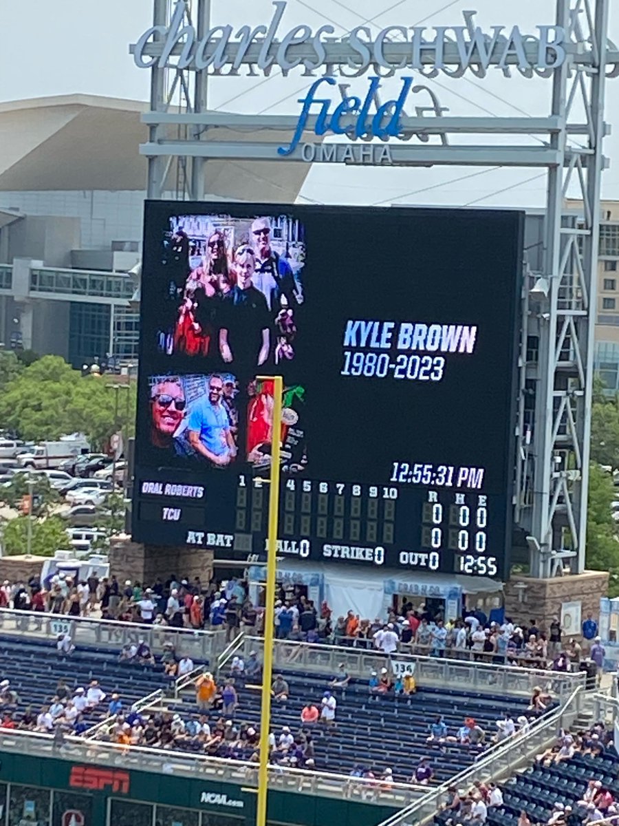 Last Friday, <a href="/NCAA/">NCAA</a> &amp; <a href="/NCAABaseball/">NCAA Baseball</a> remembered ESPN production staffer Kyle Brown with a moment of silence before the start of the #MCWS

Thank you to the entire college baseball community for the continued support