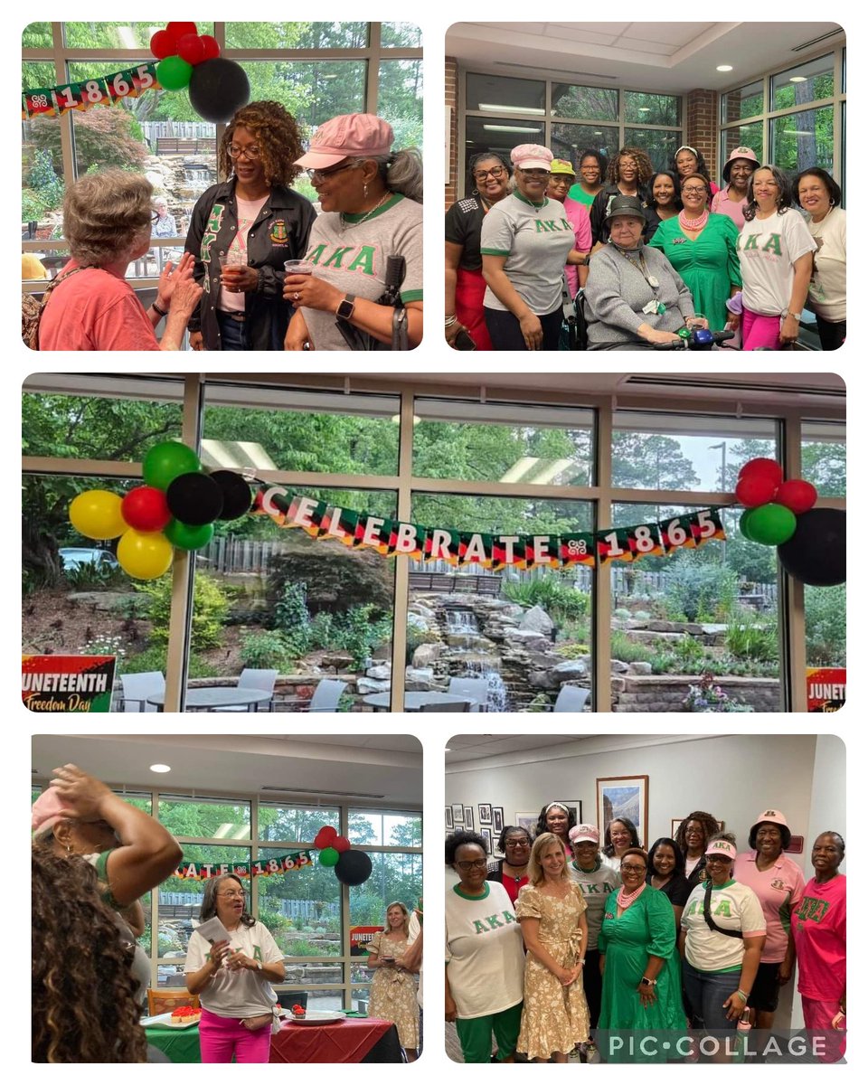 chapelhillaka's tweet photo. The chapter continued with Juneteenth celebrations today at Carol Woods Retirement Community Center from 3pm to 5pm. #UpliftOurLocalCommunity #MuOmicronOmega #AKA1908 https://t.co/9ZPUxLiP8p