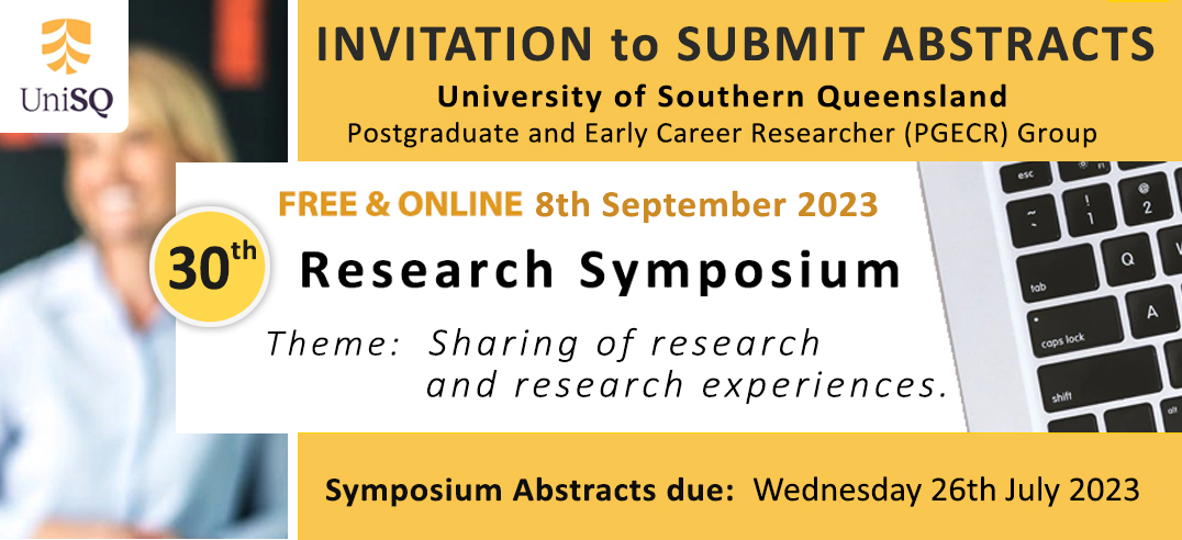 Postgrad & ECR Group (PGECR) at UniSQ (@unisq_pgecr) on Twitter photo Keen to present? Share your research & experiences. The 30th <a href="/unisq_PGECR/">Postgrad & ECR Group (PGECR) at UniSQ</a> Symposium is on the 8th Sept. Free & Online. Researchers, HDR & ECR. Learn, share & connect. All disciplines! Join us!😎
➡️Info & Abstract submission details here>> surveys.usq.edu.au/index.php/4228… Due 26th July. Keen to present? Share your research & experiences. The 30th <a href="/unisq_PGECR/">Postgrad & ECR Group (PGECR) at UniSQ</a> Symposium is on the 8th Sept. Free & Online. Researchers, HDR & ECR. Learn, share & connect. All disciplines! Join us!😎
➡️Info & Abstract submission details here>> surveys.usq.edu.au/index.php/4228… Due 26th July.