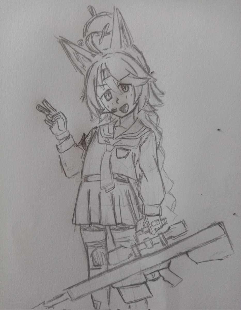 Otogi fanart from Blue Archive

I love her smug expression and her spats too, especially the spats

P. S. I'm sorry I butchered the M82 gunbros, I suck drawing irl guns