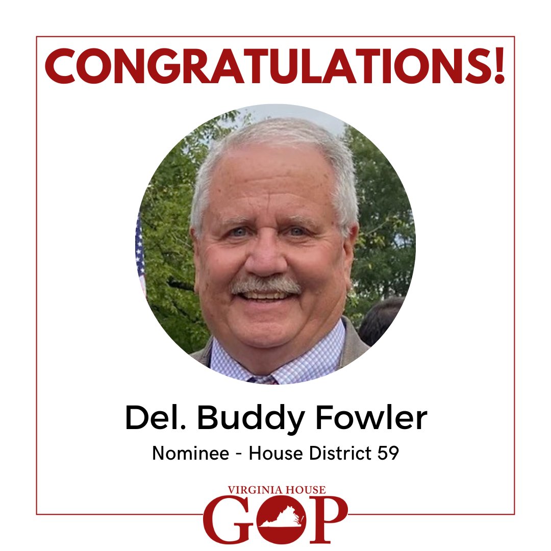 vahousegop's tweet image. Congratulations @BuddyFowlerVA on your renomination!
