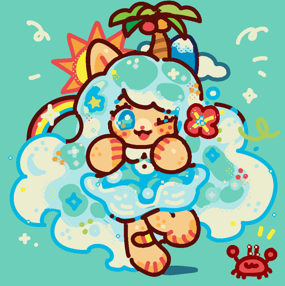 「  summer approaches!!! 」|+˚⍟ plushpon! 🍎🍀🧃💎のイラスト