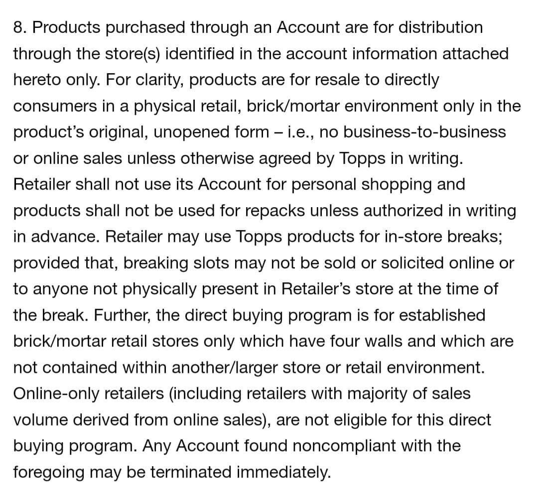 I have confirmed with multiple people this is 100% legit. New terms from Topps/Fanatics for stores.  #thehobby #whodoyoucollect