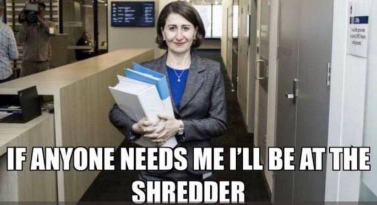 Gladys Berejiklian ICAC report released next Thursday. That’s if gold standard Glady doesn’t get to it first! 😂🤷‍♂️ 
#LNPCorruptionParty #LNPCrimeFamily #LNPToxicNastyParty #auspol #rorts