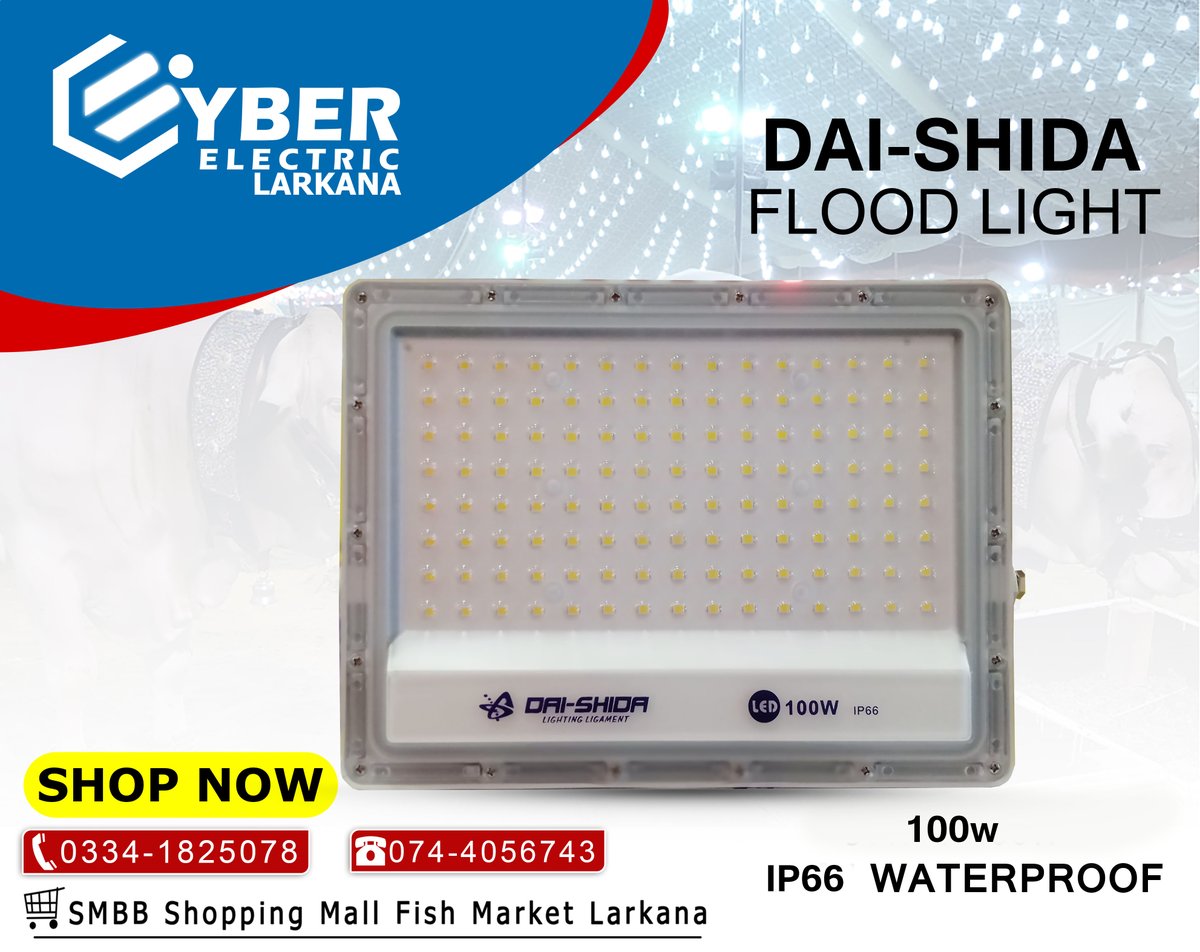 CyberLarkana's tweet image. منڊي جي لاءِ تمام بهترين لائيٽ دستياب آهي ✨💁
100 واٽ ۾💯
۽ نهايت اعليٰ ڪوالٽي سان گڏ 💯
زبردست روشني
#daishida #ledfloodlight #searchlight #ledlightings #cyberelectricmalllarkana #cyberelectricstorelarkana #cyberelectronics #larkana #larkanaelectricstore #cyberemall #electrics