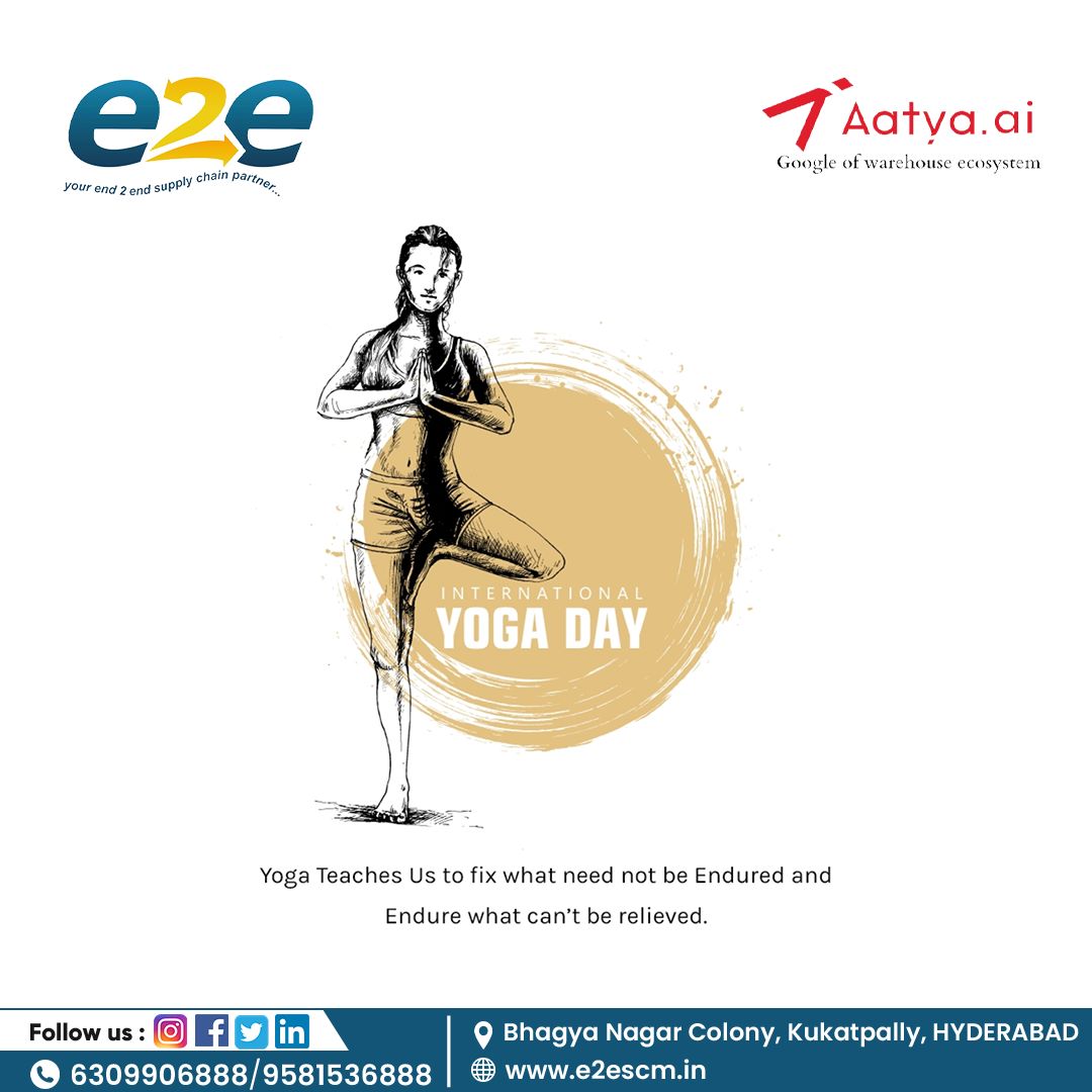 End2End_SCM's tweet photo. International Yoga Day

Yoga Teaches Us To fix what need not be Endured and Endure what can't be relieved

#end2endscm #END2EndSCMsolutions #internationalyogaday🧘🏻‍♀️ #InternationalYogaDay #internationalyogaday2023 https://t.co/v91qUXcynV
