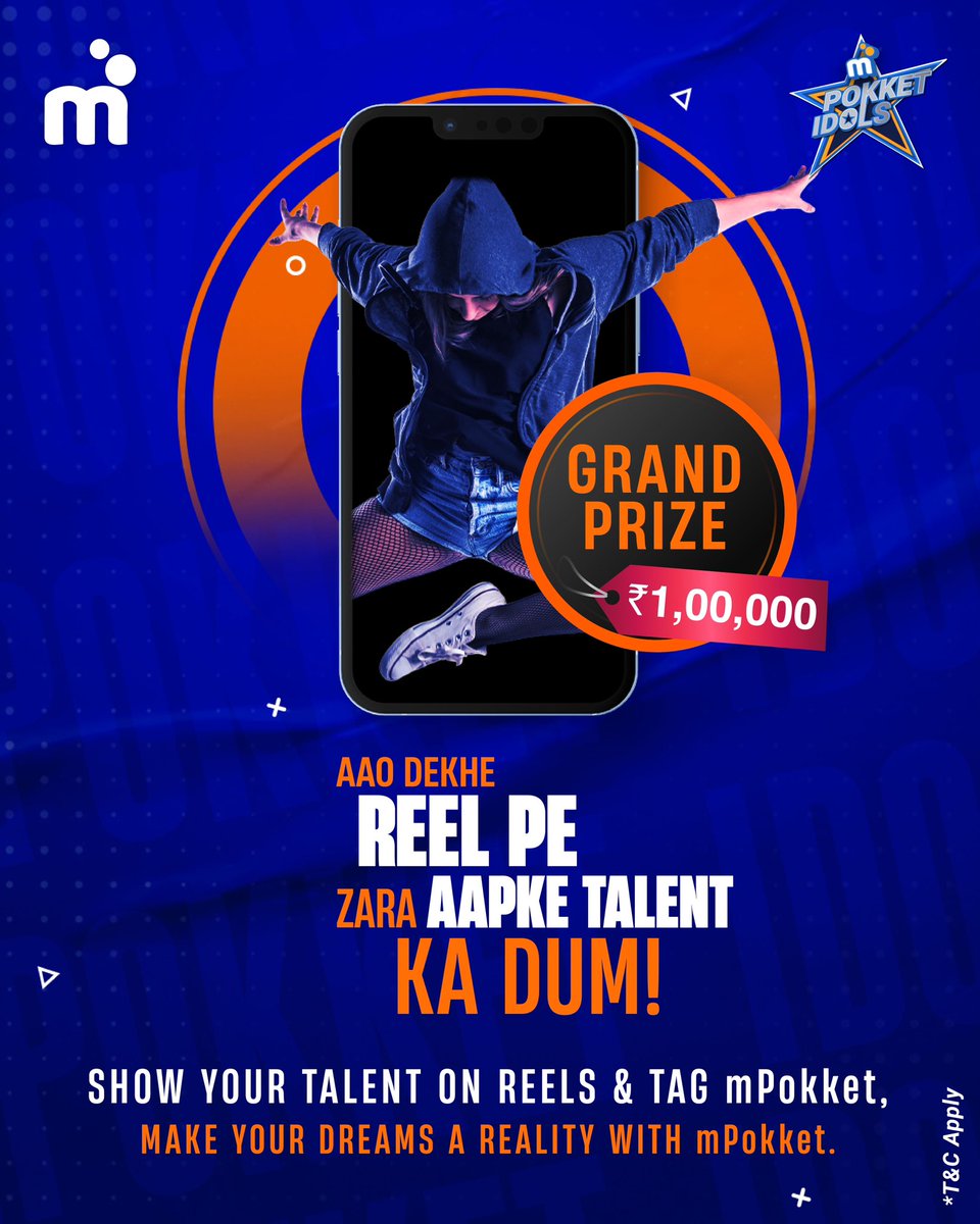 🔊MEGA CONTEST ALERT🔊

Ready to win an epic Rs. 1,00,000🫰😊with your talent on reels?🤳🏼 Shoot your talent on a reel,  tag, share and get the max story poll votes to make your talent dream a reality!

#mPokketIdols #absapnehuyesach #talentshow #contest #contestalert #cashprize