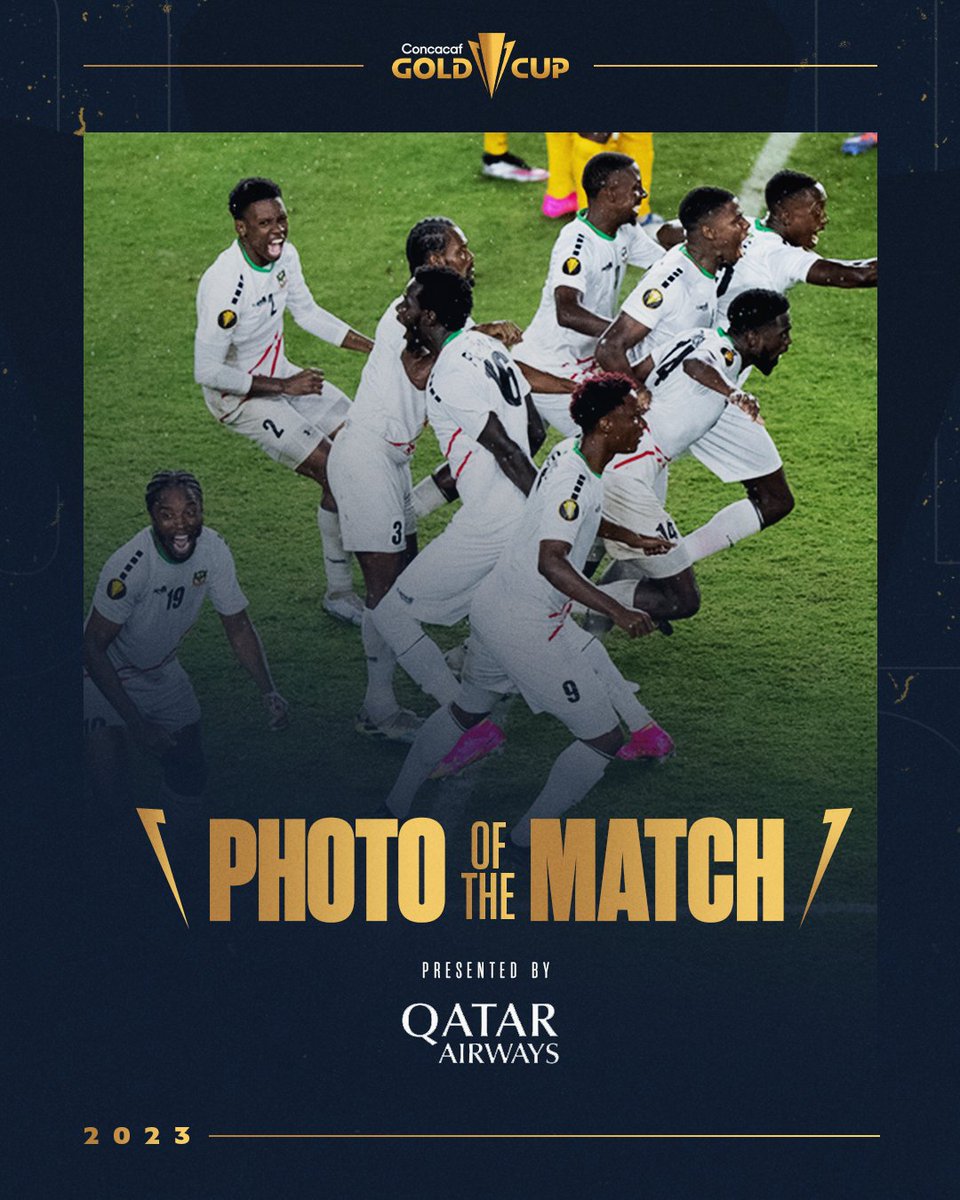 📸⚽ The Photo of the Match, presented by @qatarairways. @SKNFA_ 🇰🇳 🆚 🇫🇷 @lfgfootguyane #GoldCup Prelims