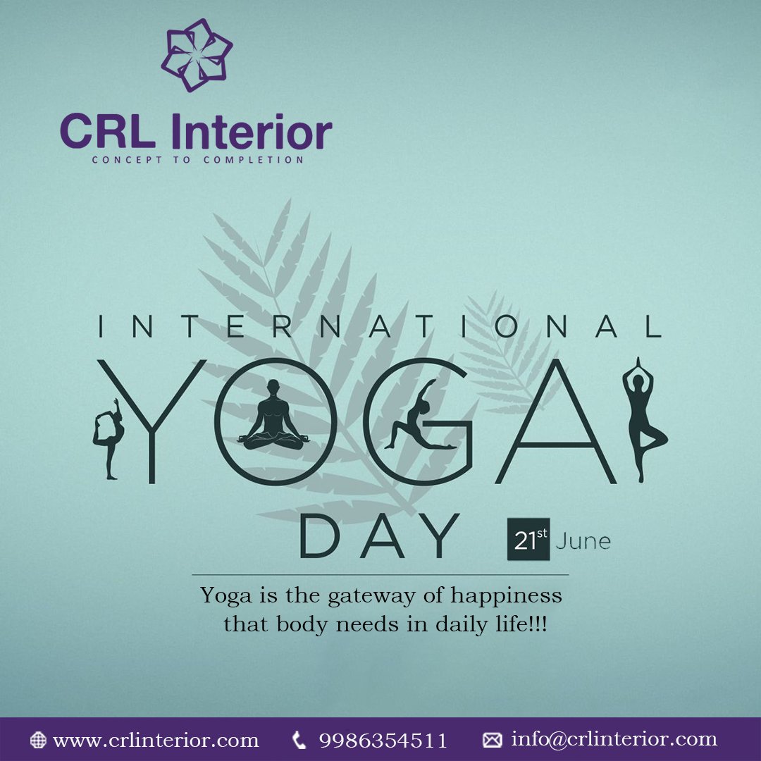 International Day of Yoga!!!

Yoga is the gateway to happiness
that body needs in daily life!!!

Visit us: crlinterior.com

#internationalyogaday #yogaday #yogalife #fitness #yogaeveryday #interiordesigner #crlinterior